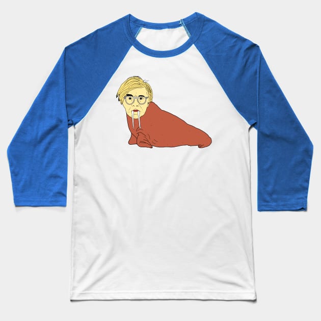 Andy Walrus Baseball T-Shirt by Pretty Weird